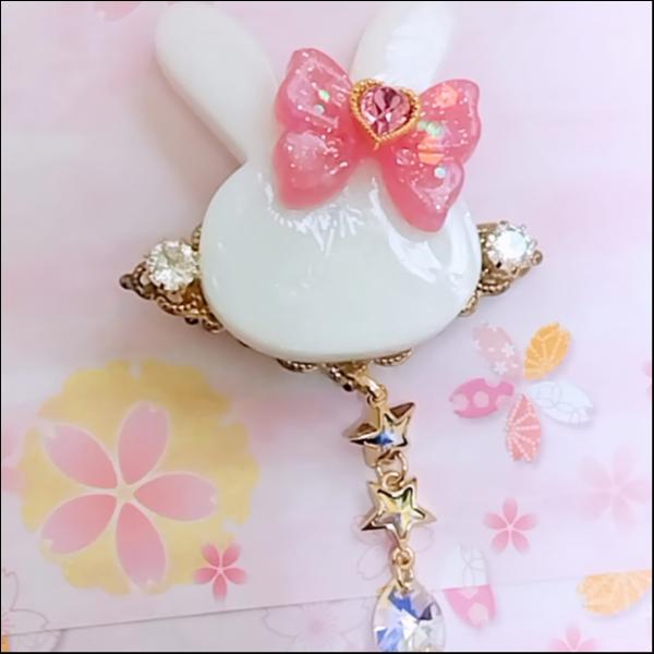 うさぎさんのヘアクリップ