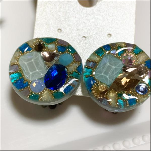 ジュエルボックスイヤリング(ブルー)