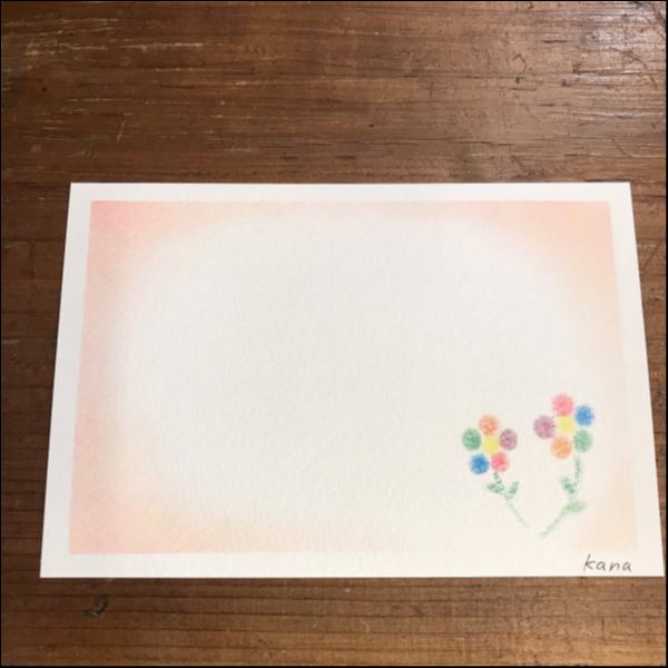 原画 ぐるぐる色のお花 メッセージカード