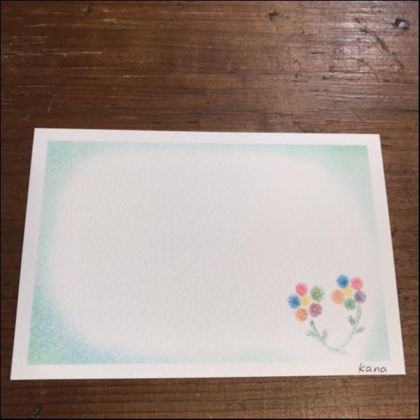 原画　ぐるぐる色のお花　メッセージカード