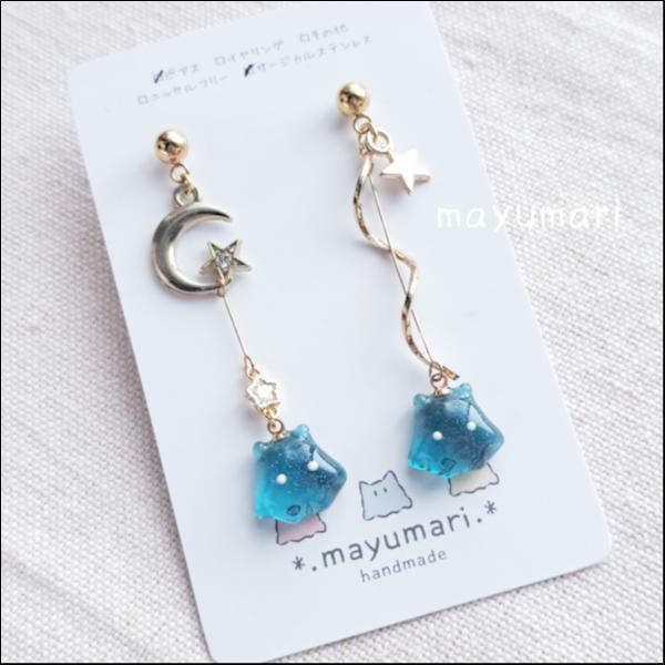 夜空を流れるめんだこ ピアス