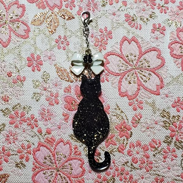 黒猫チャーム A（ラメ入り）