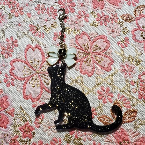 黒猫チャーム D（ラメ入り）