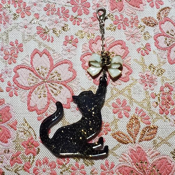 黒猫チャーム E（ラメ入り）