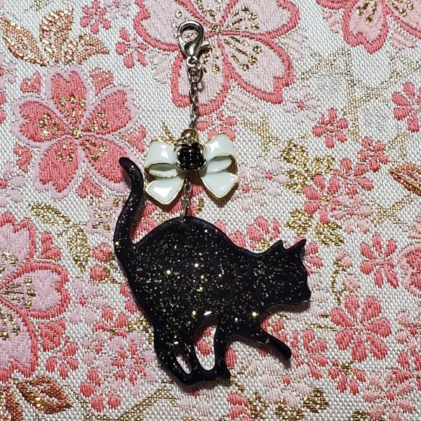 黒猫チャーム F（ラメ入り）
