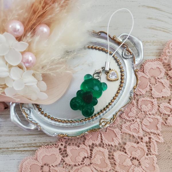 くまちゃん ストラップ(緑)