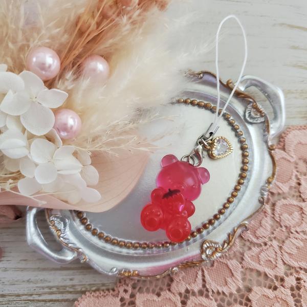 くまちゃん ストラップ(ピンク)