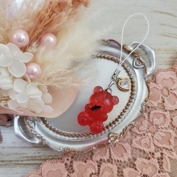 くまちゃん ストラップ(赤)