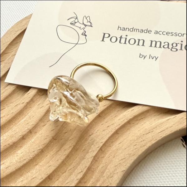 アクリルくしゅくしゅゴールドリング