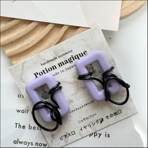 ラバーラベンダーイヤリング
