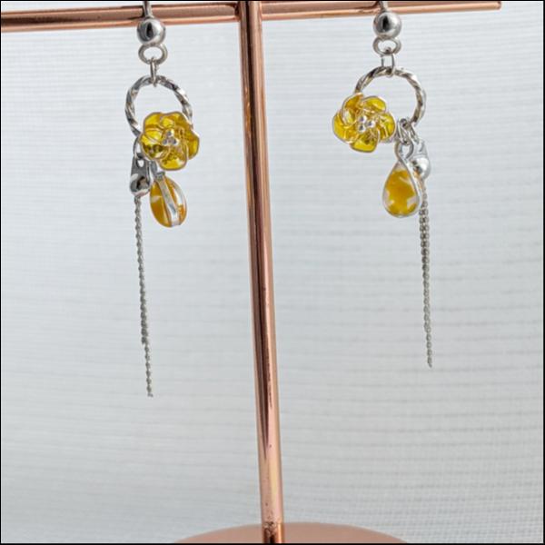 推し色花のピアス〜イエロー〜