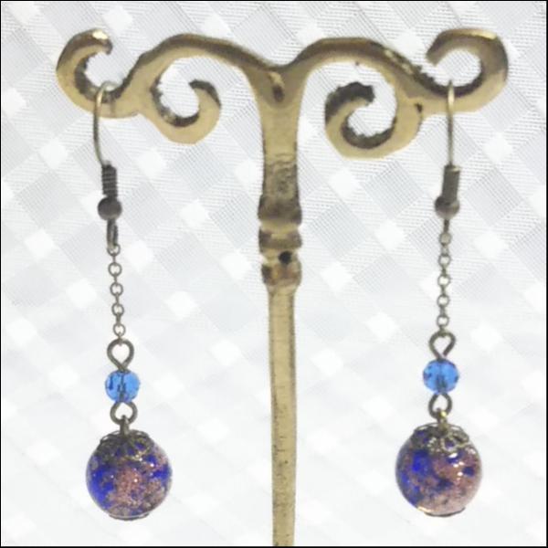 瑠璃玉ピアス/ブルー