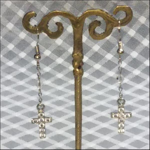 スワロフスキーピアス(クロス/クリスタル)