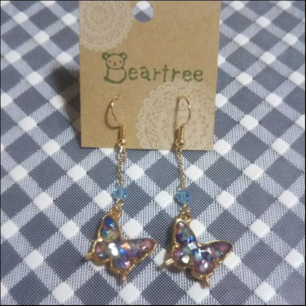 蝶々レジンピアス