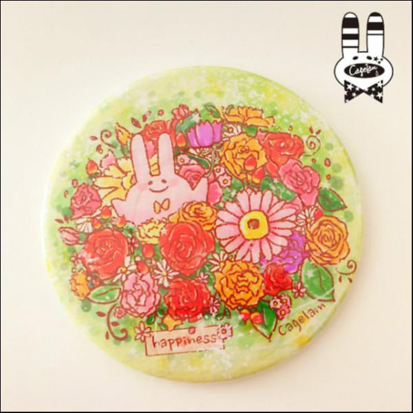 『ぷにょんと花束』缶ミラー
