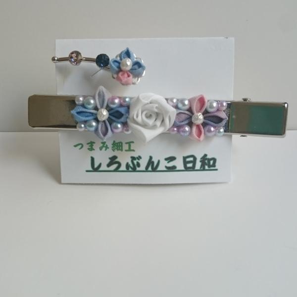角薔薇クリップとイヤーカフセット