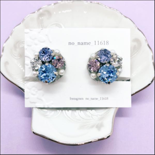 bijouイヤリング【ハイドレインジア(紫陽花)の煌めき】