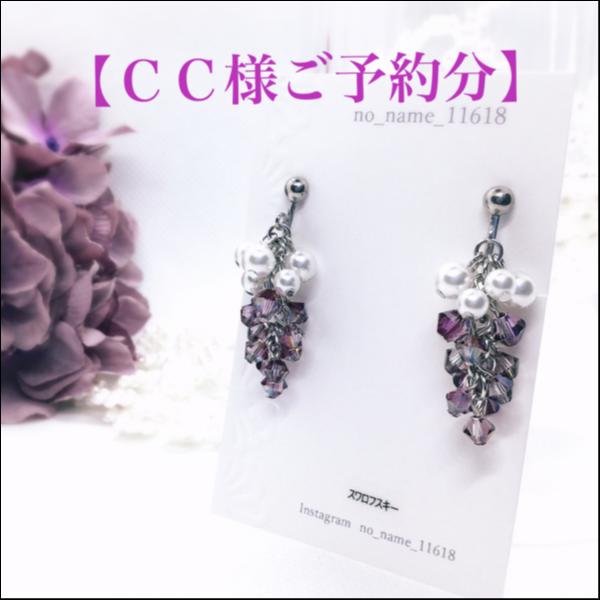 【CC様ご予約分】【葡萄のイヤリング(デラウェア)】