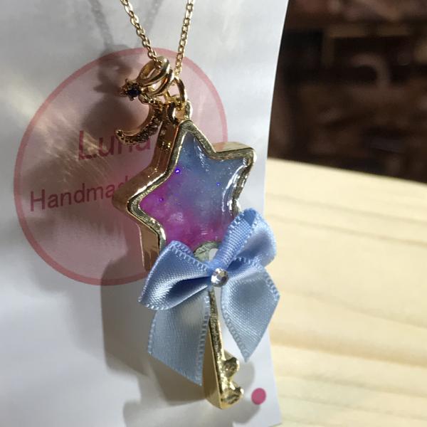 星の鍵 リボンネックレス