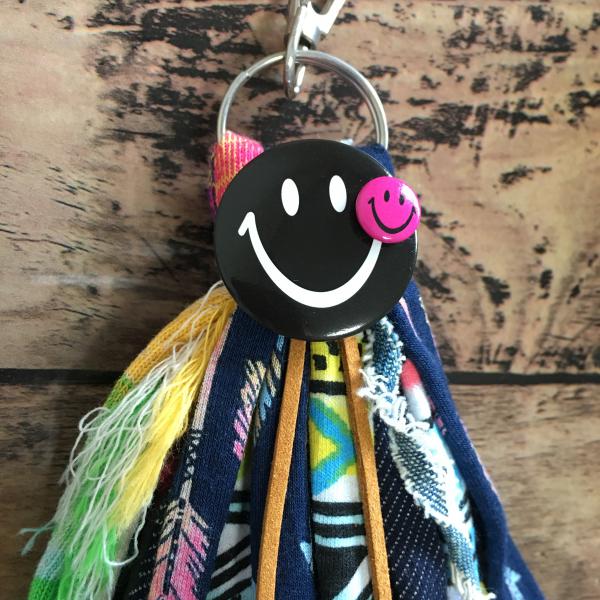 双子ニコちゃんコンチョ◡̈⃝colorful★ロングタッセルキーホルダー