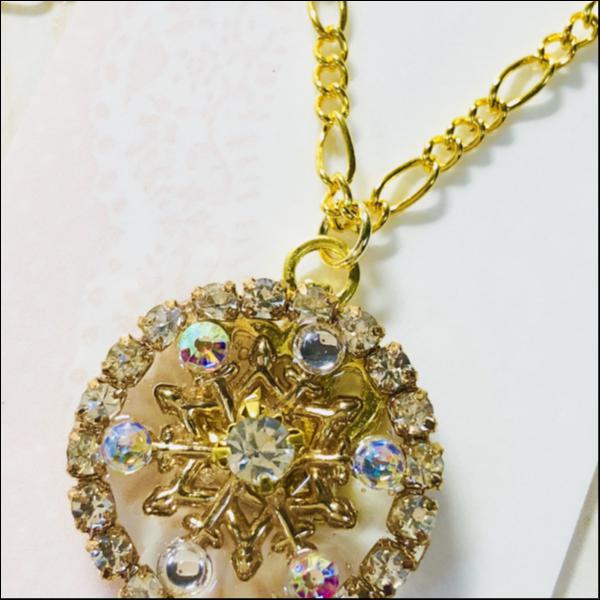 雪の結晶ネックレス(クリア・大)