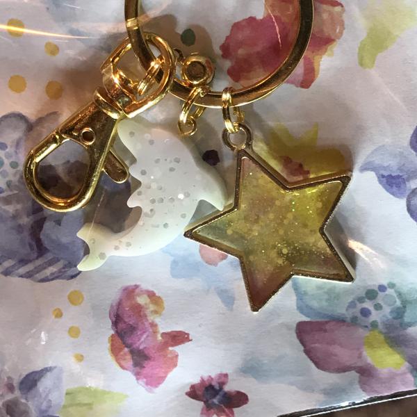 イルカと星のキーホルダー