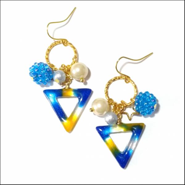 夏のジャラジャラピアス【ブルー】