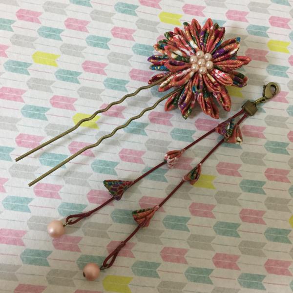 花つまみと藤下がりのかんざし