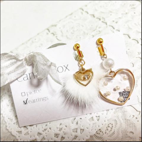 ミンクファーのふわゆらピアス