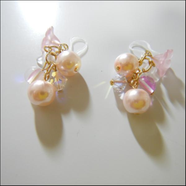 パール×お花のピアス