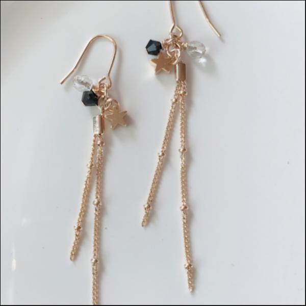 星とチェーンピアス