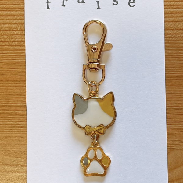 ゆらゆら三毛猫キーホルダー