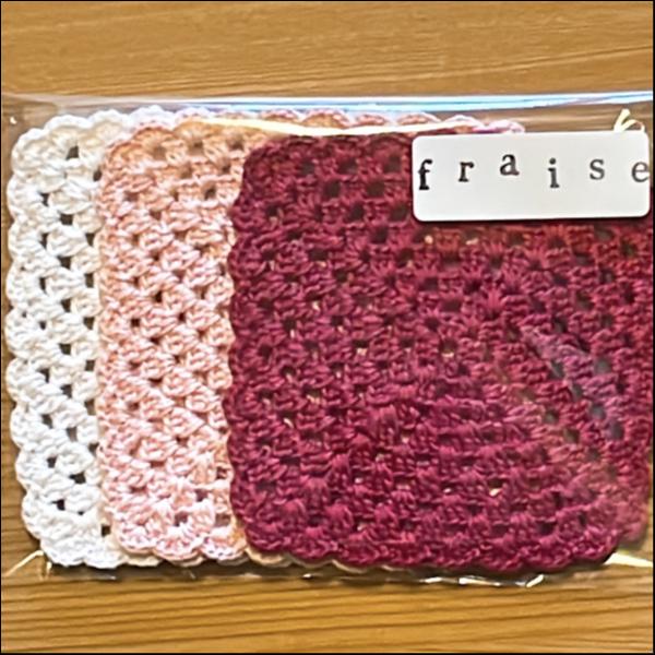 北欧風花柄モチーフコースター★3色3枚セット(四角型)