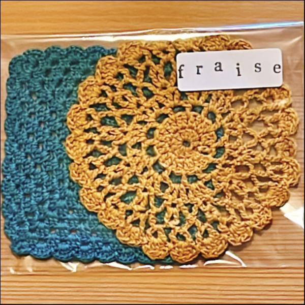 北欧風花柄モチーフコースター★2色2枚セット(丸&四角型)