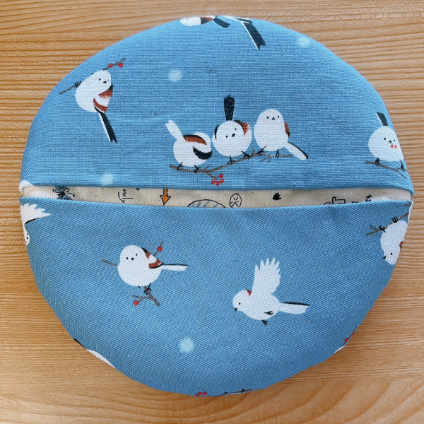 おしゃれ可愛い丸型鍋つかみ★【シマエナガ】