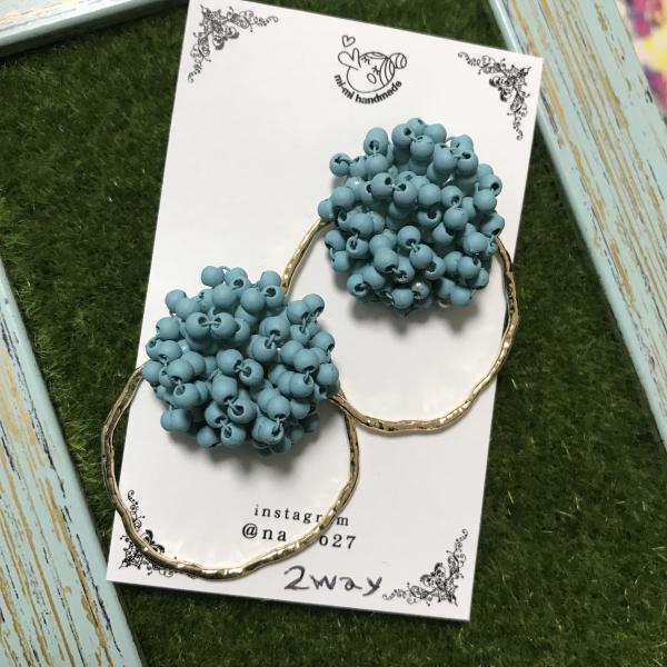 ターコイズのフラワーピアス