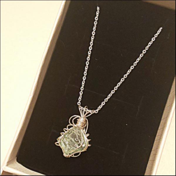グリーンベリルsilver925ワイヤーネックレス
