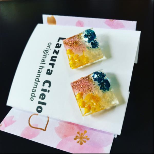 花畑♡樹脂ピアス
