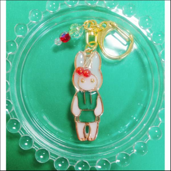 クリームソーダ・ウサギ・キーホルダー