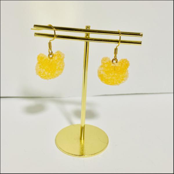 クマぐみピアス(黄)